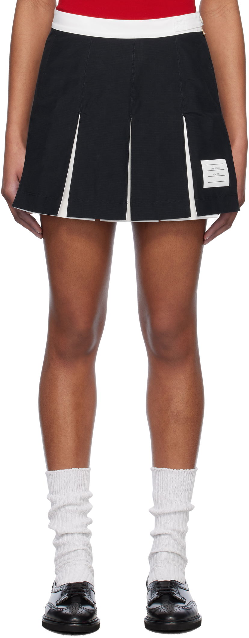 Nederdel Thom Browne Thom Browne Ripstop Box Pleat Miniskirt Sort | FJK133A-07651