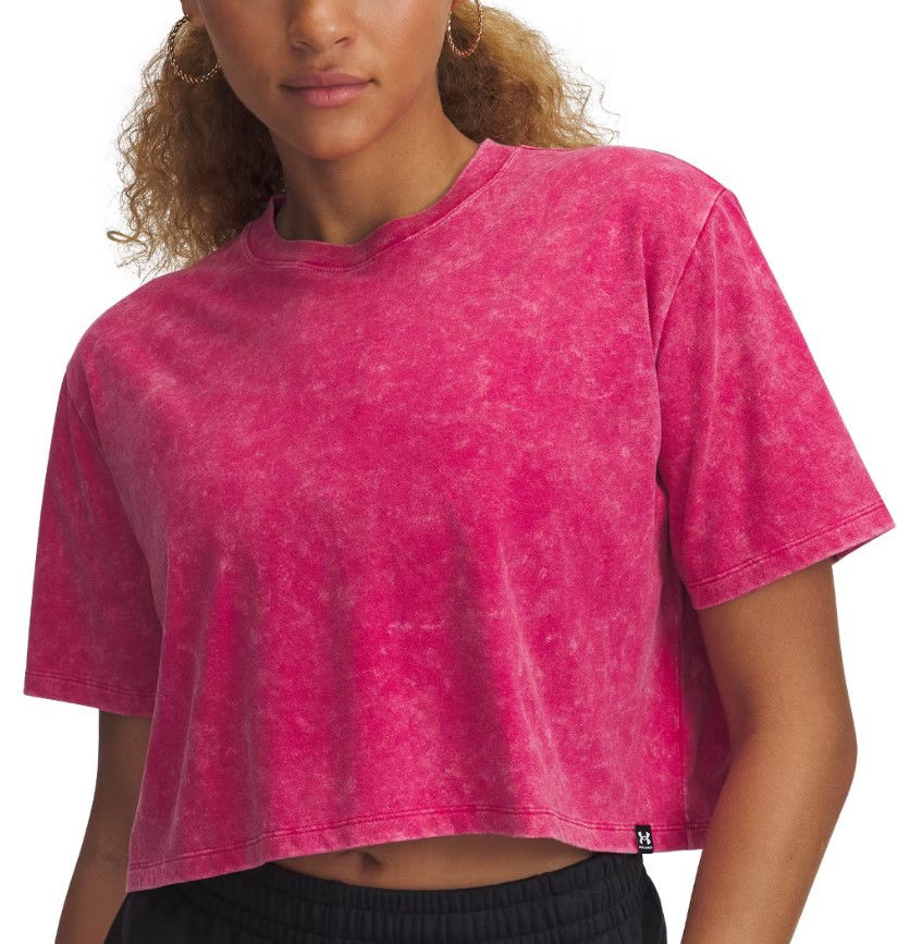 Crop top Under Armour Under Armour Rival Wash Short Sleeve Crop Top Lyserød | 1389724-681