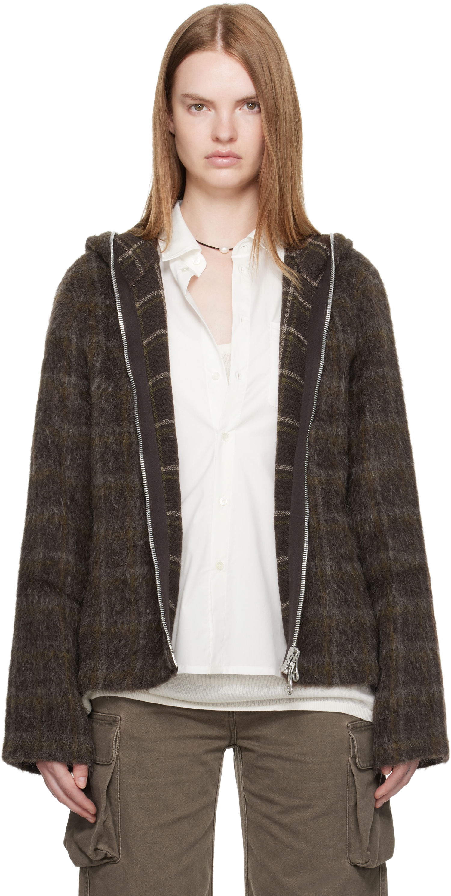 Sweatshirt OUR LEGACY Our Legacy Fuzzy Full Zip Hoodie Brun | W4256FD, 0