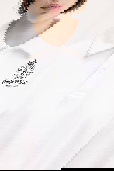 Sweatshirt Sporty & Rich Sporty & Rich Crown Country Embroidered Cropped Polo Hvid | ST072612202WH01, 3