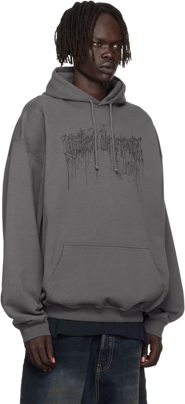 Sweatshirt VETEMENTS Vetements Cradle of Filth Dripped Logo Oversized Hoodie Grå | UCF76HD400M, 1