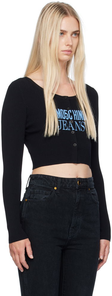 Sweater Moschino Jeans Ribbed Knit Cardigan Sort | 242K10927, 1