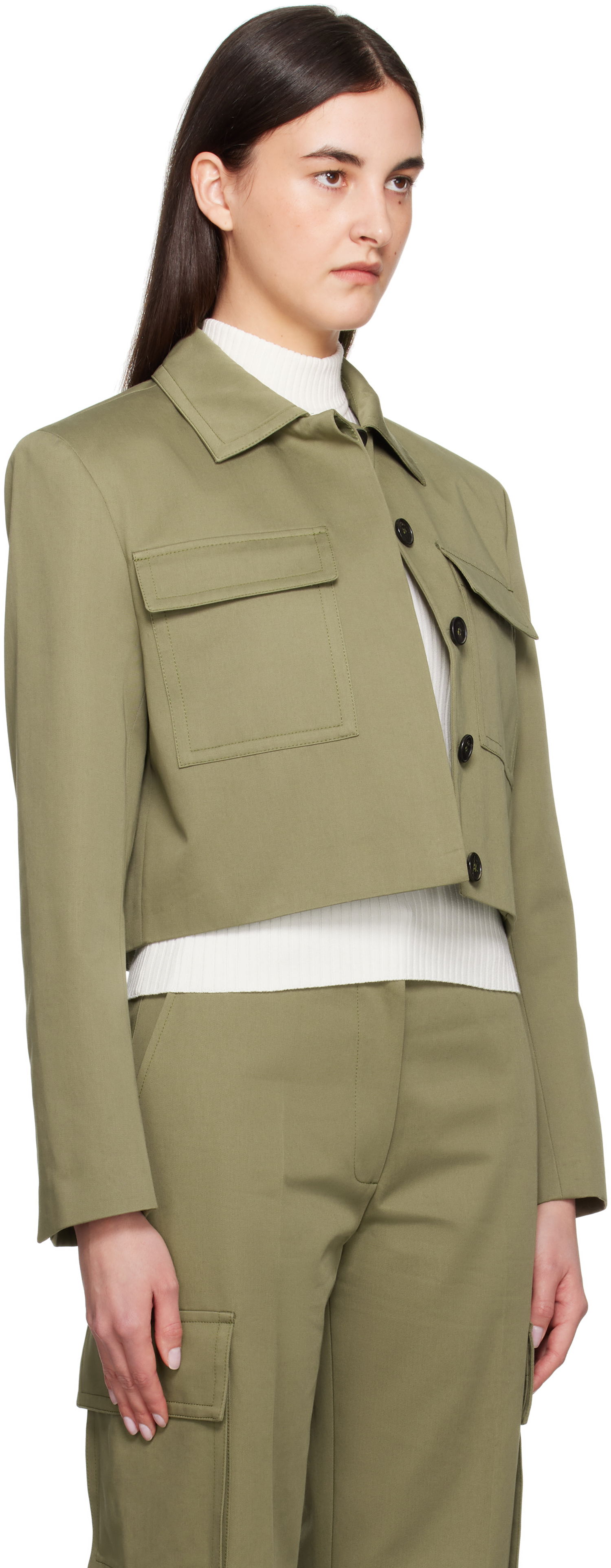 Jakke Anine Bing Anine Bing Dayton Cropped Military Jacket Grøn | A-01-11150-AYG3, 1