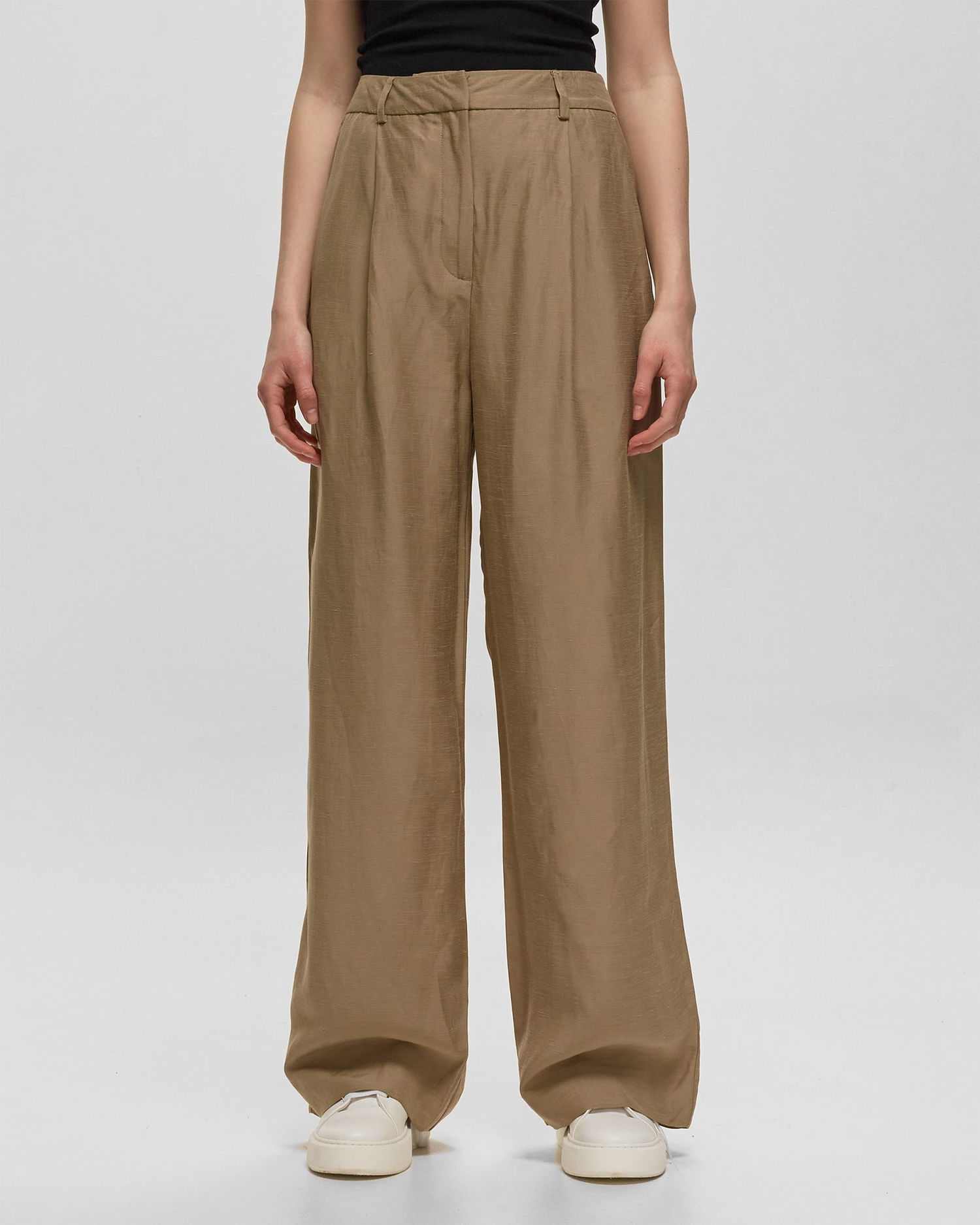 Bukser Samsoe Samsoe Samsøe & Samsøe JALIA Casual Wide-Leg Trousers, S Brun | F23200131, 1