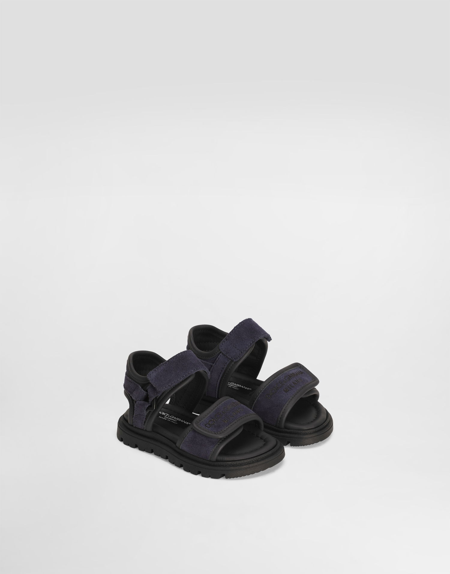 Tilbehør Dolce & Gabbana Dolce & Gabbana Split Leather Sandals With Logo Print Mørkeblå | DL0085A443489853, 1