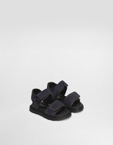 Tilbehør Dolce & Gabbana Dolce & Gabbana Split Leather Sandals With Logo Print Mørkeblå | DL0085A443489853, 1
