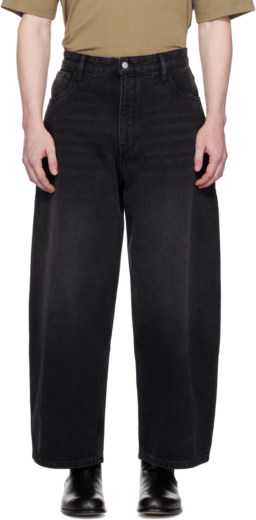 Jeans Studio Nicholson Studio Nicholson Paolo Wide Leg Jeans Sort | PAOLO SNM - 1023