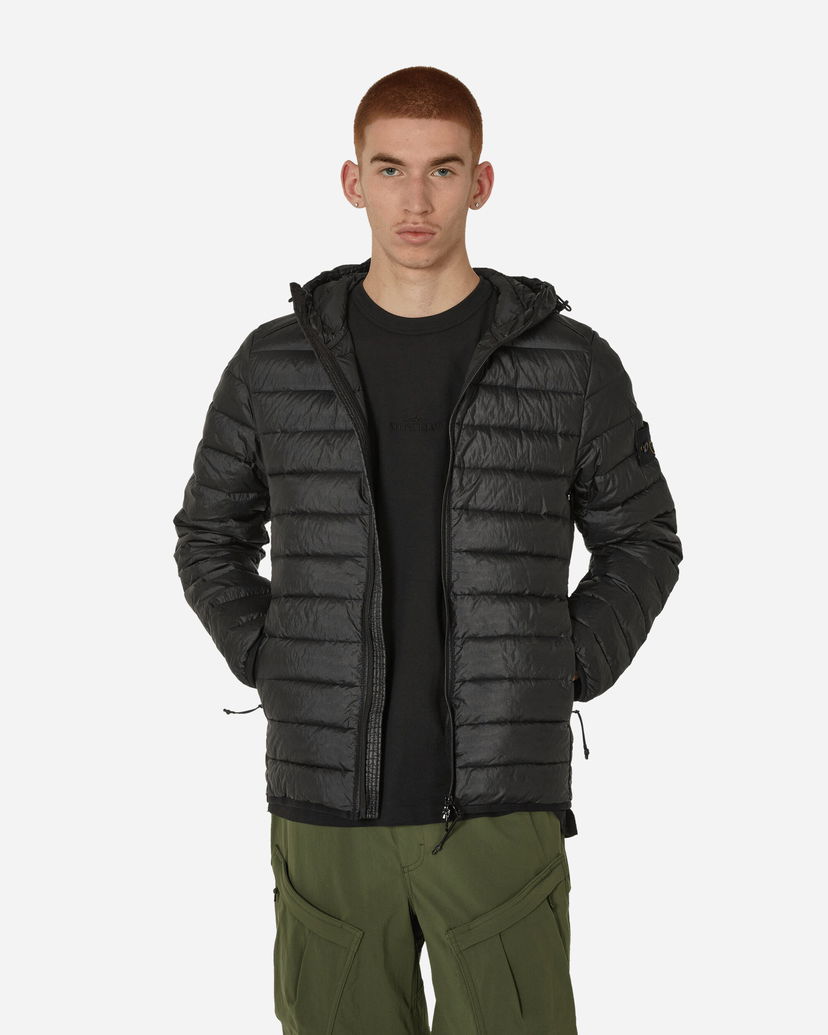 Jakke Stone Island Hooded Quilted Jacket Sort | 801540124 V0029
