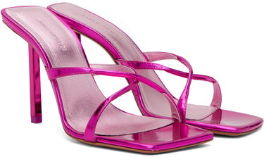 Tilbehør Amina Muaddi Amina Muaddi Adriana 95 Heeled Sandals Lyserød | ADRIANA SLIPPER METAL MIRROR, 3