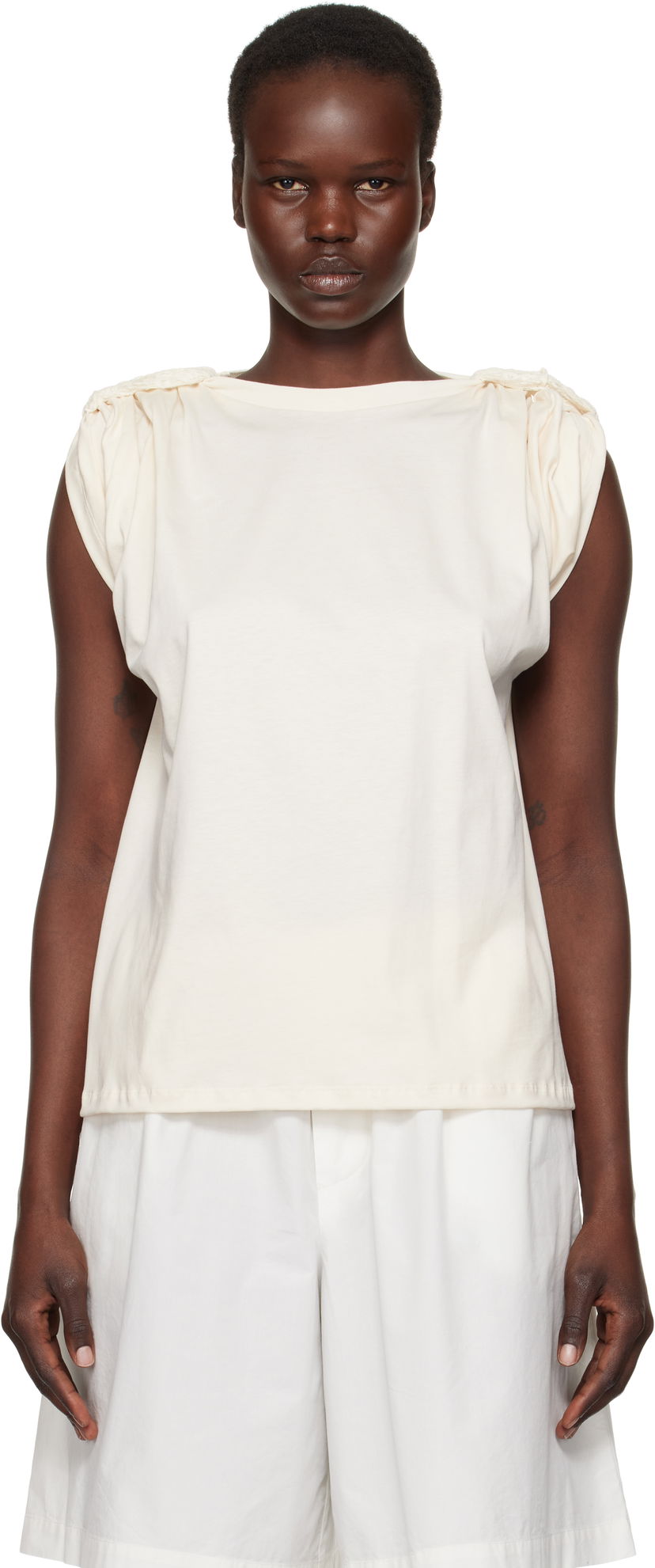 T-shirt Baserange Rodo Puff Sleeve T-Shirt Hvid | TORO-RC-SP25