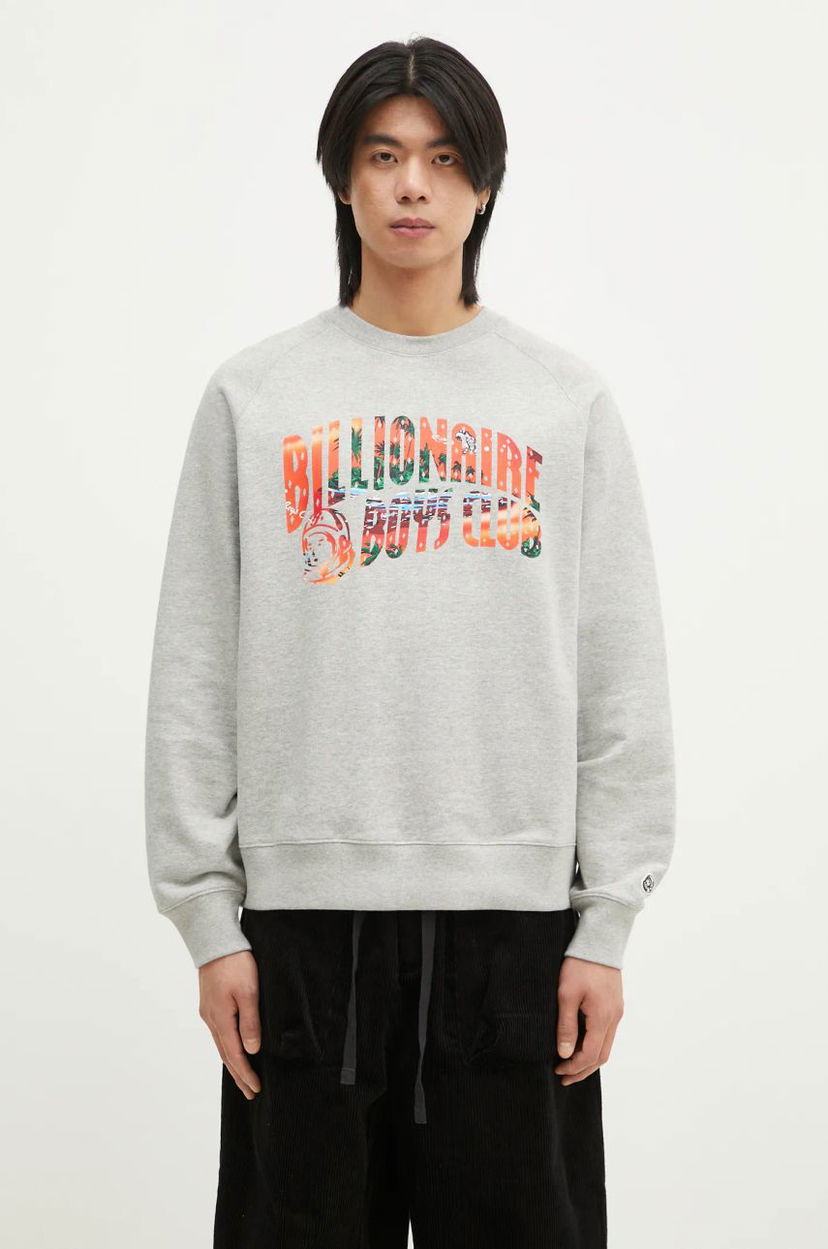 Sweater BILLIONAIRE BOYS CLUB Billionaire Boys Club Tropical Island Fill Arch Logo Crewneck Sweatshirt Grå | B24439