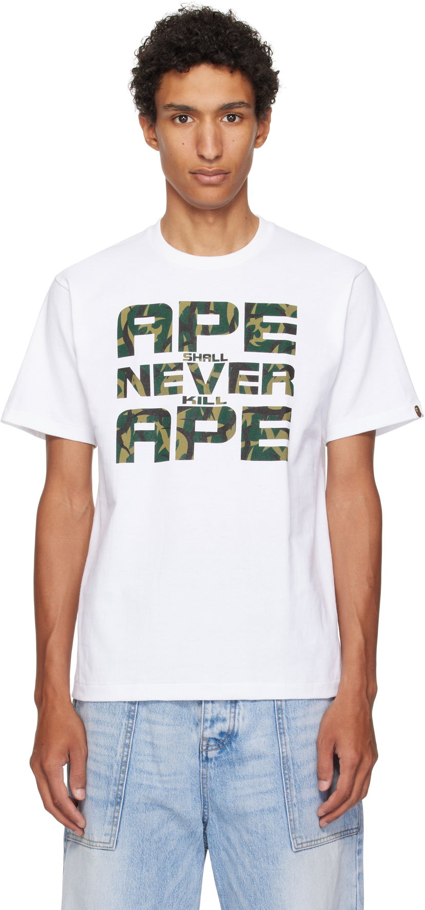 T-shirt BAPE A Bathing Ape 'ASNKA' Trial Camo T-Shirt Hvid | 001TEL301036M