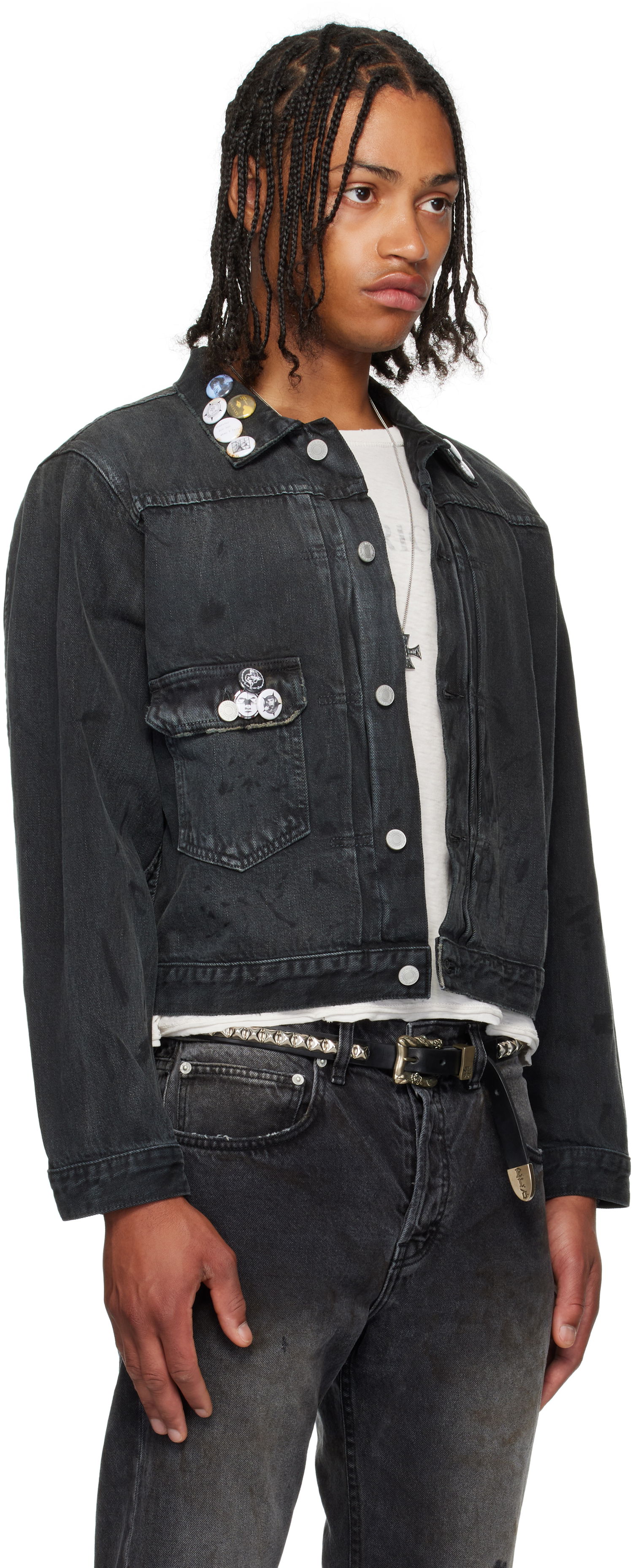 Jakke Enfants Riches Déprimés Enfants Riches Déprimés Type VII Pin Assemblage Denim Jacket Sort | 030-524, 1