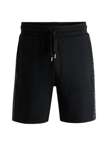 Shorts BOSS Cotton-Blend Shorts with Monogram Panels Sort | 50540525