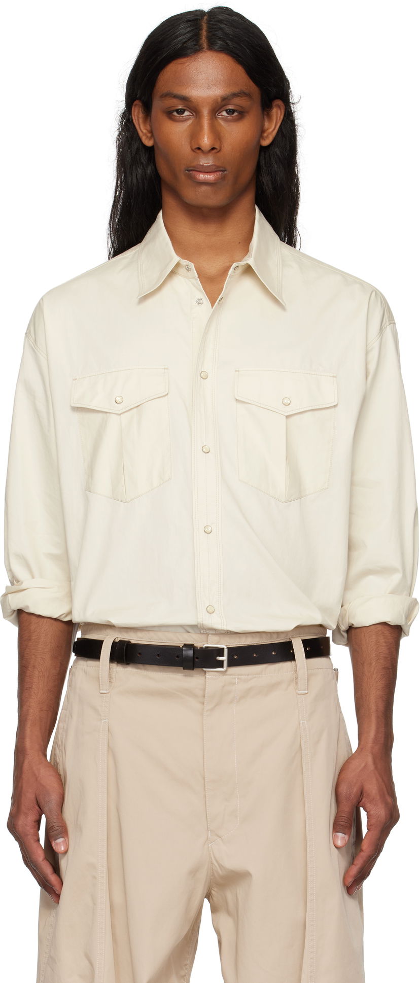 Skjorte LEMAIRE Lemaire Western Shirt Beige | SH1145 LF1207