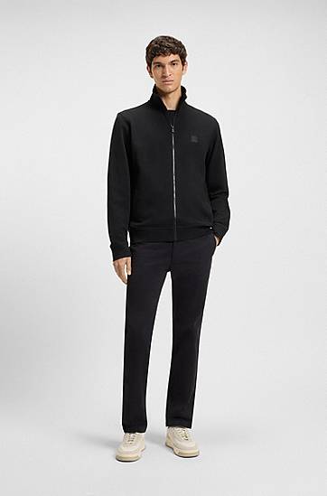 Sweater BOSS Cotton Terry Zip-Up Jacket with Logo Badge Sort | 50511709, 1
