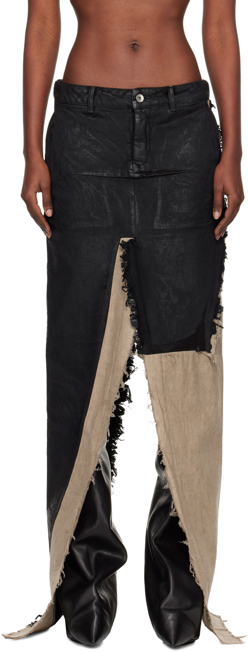 Nederdel Rick Owens Concordians Sliced Denim Maxi Skirt Flerfarvet | RO02E4393 BMC921