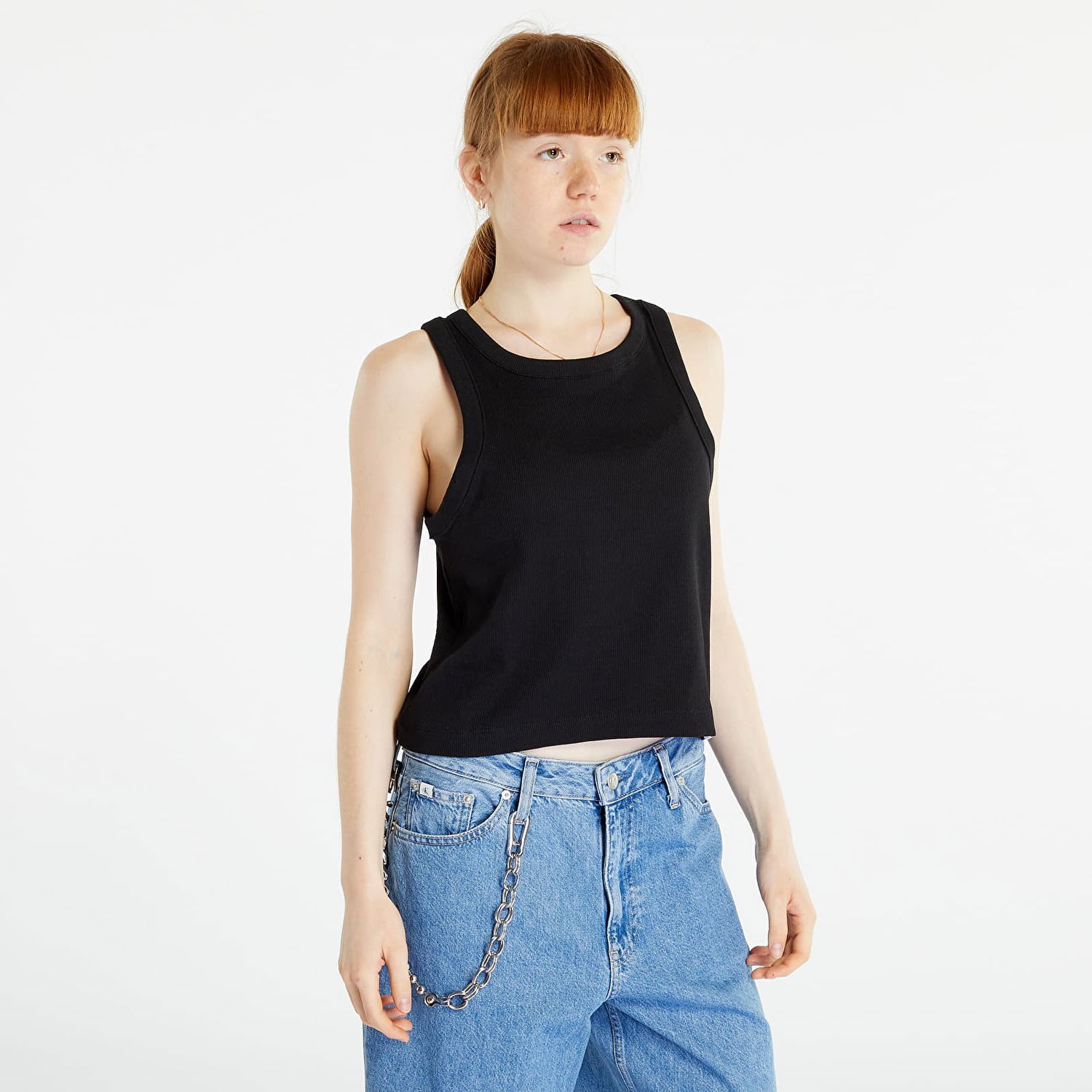 Tanktop CALVIN KLEIN Jeans Ribbed Tank Top Sort | J20J221055 BEH, 0