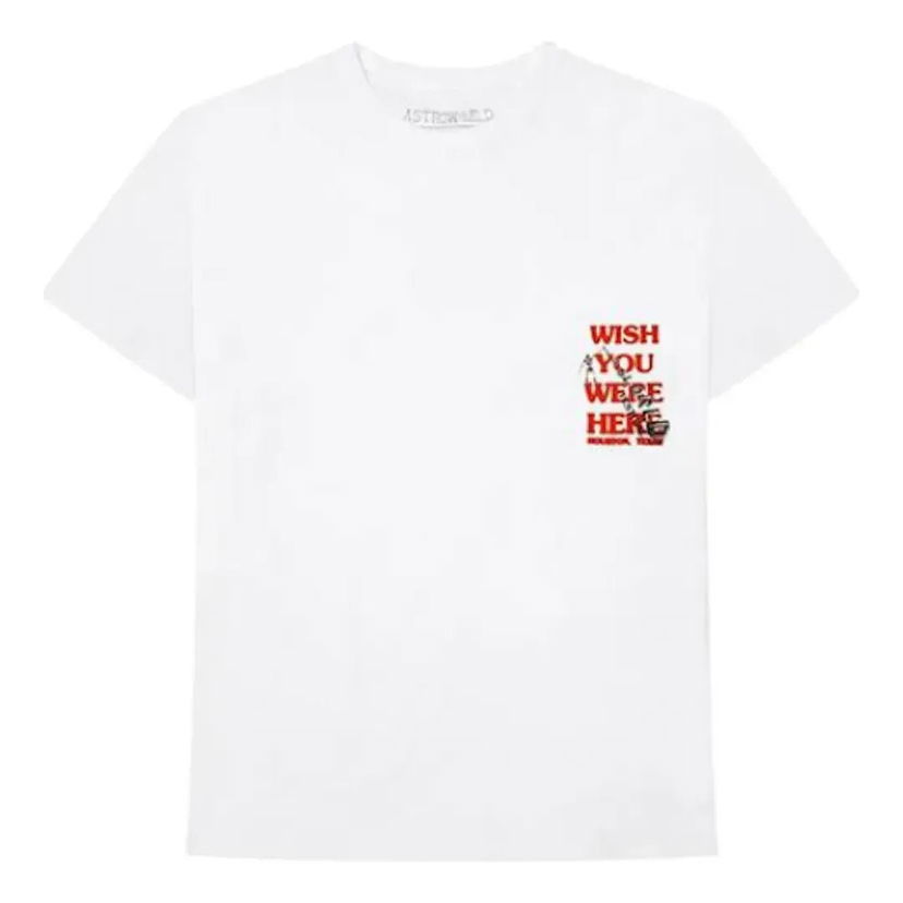 T-shirt Cactus Jack by Travis Scott Travis Scott Wish You Were Here Festival T-Shirt Hvid | CJFN-SS42