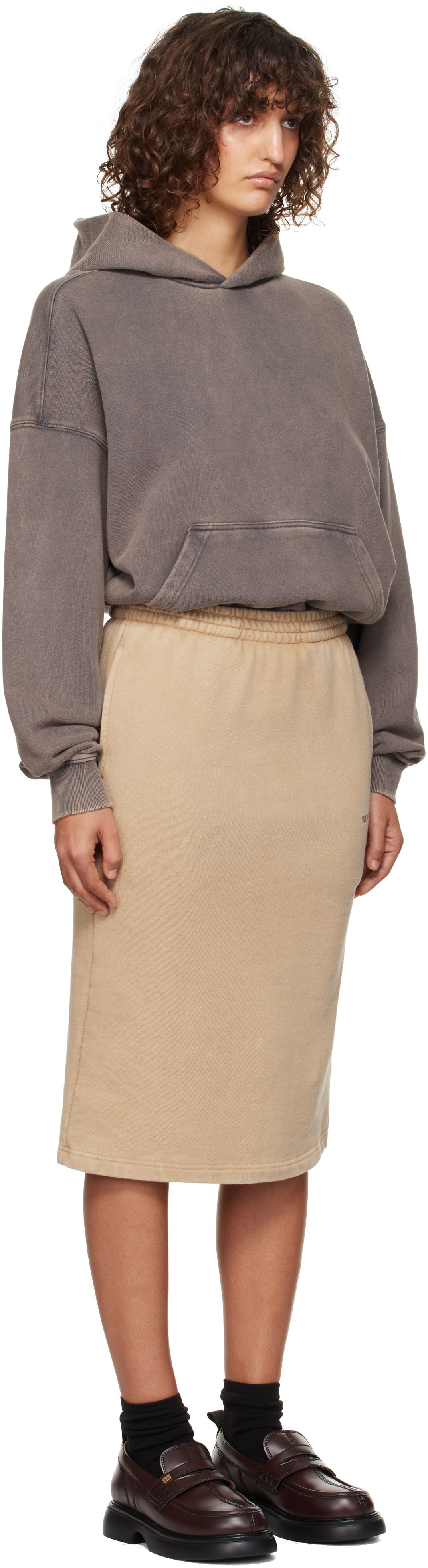 Nederdel We11done Layered Hoodie Dress Beige | WD-TO3-24-851-W-CH, 1