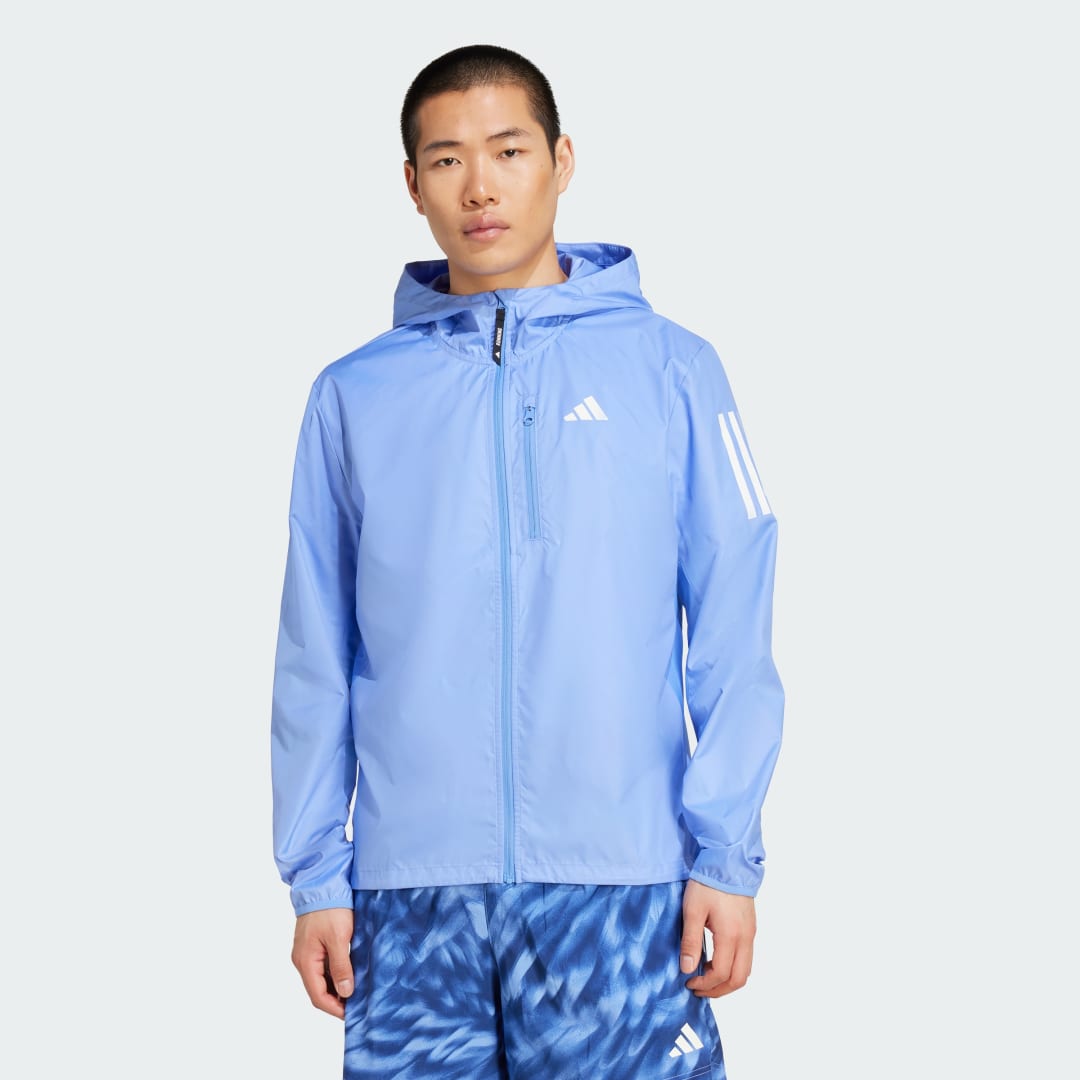 Vindjakke adidas Performance Own The Run Hooded Windbreaker Blå | JX2249, 0