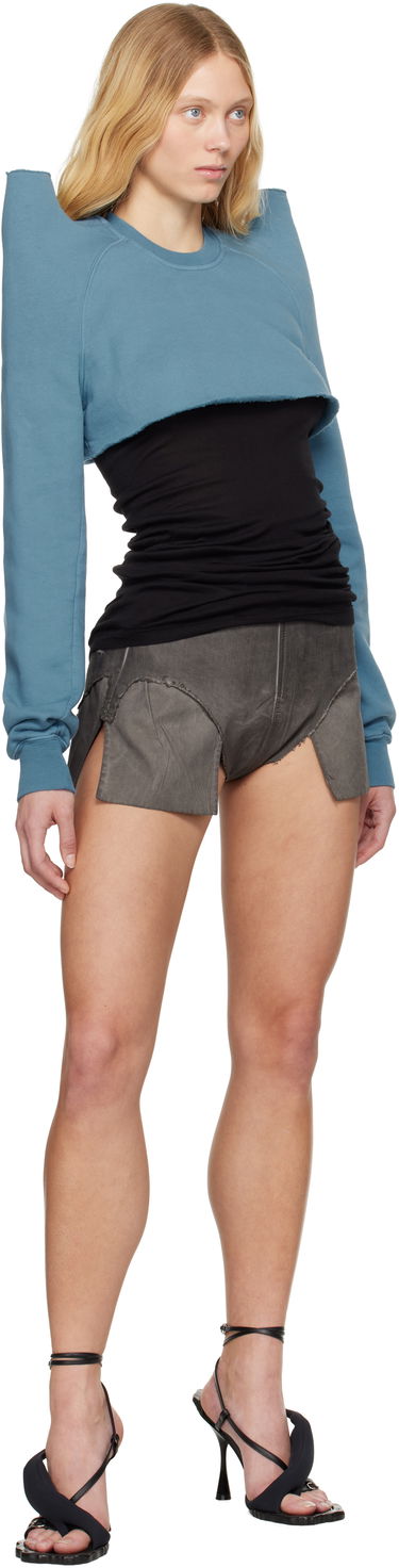 Sweater Rick Owens Rick Owens DRKSHDW Hollywood Cropped Sweatshirt Blå | DS01E3213 F, 3