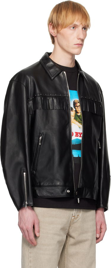 Jakke WACKO MARIA WACKO MARIA WOLF'S HEAD Edition Leather Fringe Jacket Sort | WOLFSHEAD-WM-BL16, 1