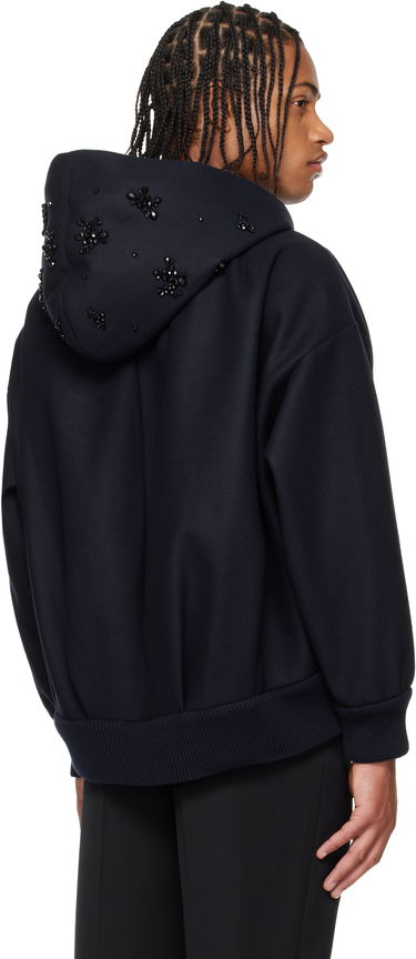 Bomberjakke Simone Rocha Simone Rocha Hooded Zip Bomber Jacket Mørkeblå | 6145B 1265, 2
