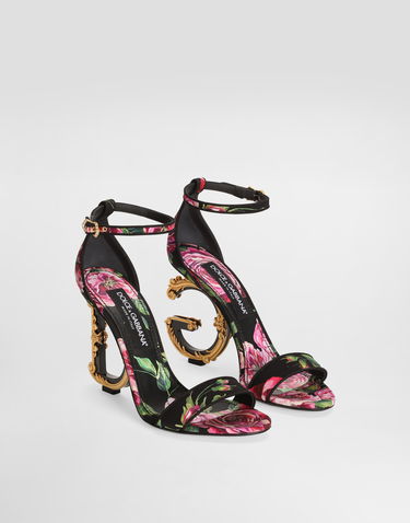 Tilbehør Dolce & Gabbana Dolce & Gabbana Baroque Dg Print Satin Sandals Flerfarvet | CR0739A6N77HN5JA, 1