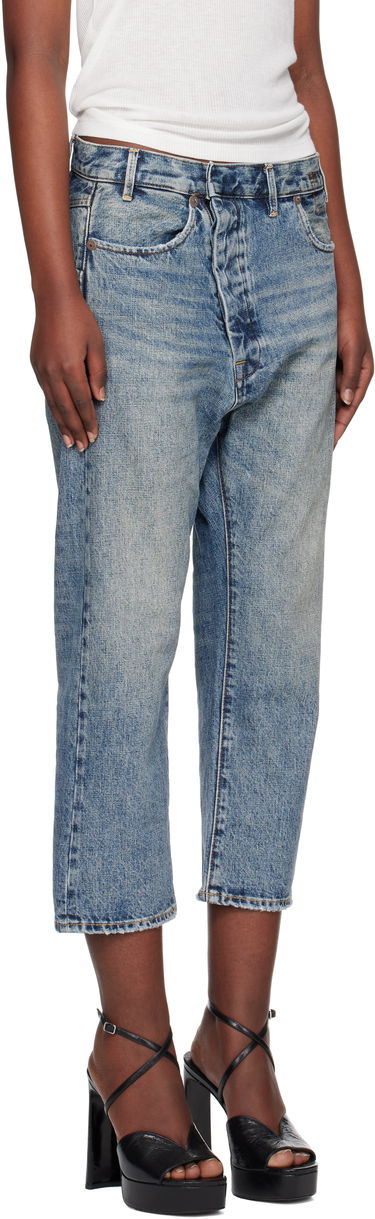 Jeans R13 R13 Exene Cropped Distressed Jeans Blå | R13WD139-D213A, 1