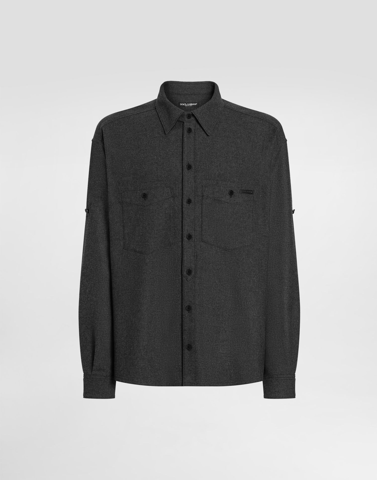 Skjorte Dolce & Gabbana Dolce & Gabbana Melange Wool Mat Shirt Grå | G5NI3TFURNCN0141, 0