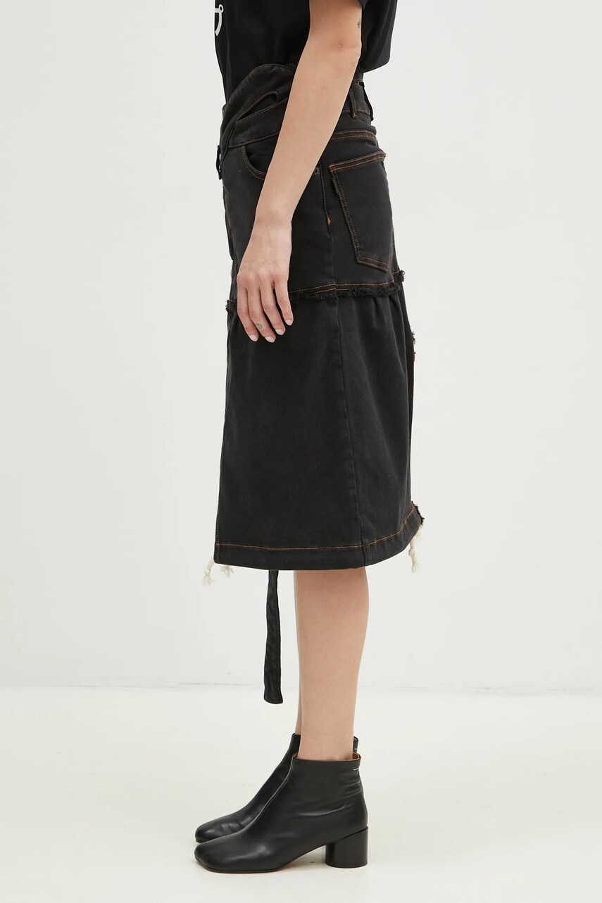 Nederdel Ottolinger Ottolinger Signature Wrap Denim Midi A-Line Skirt Sort | 2217040111, 1
