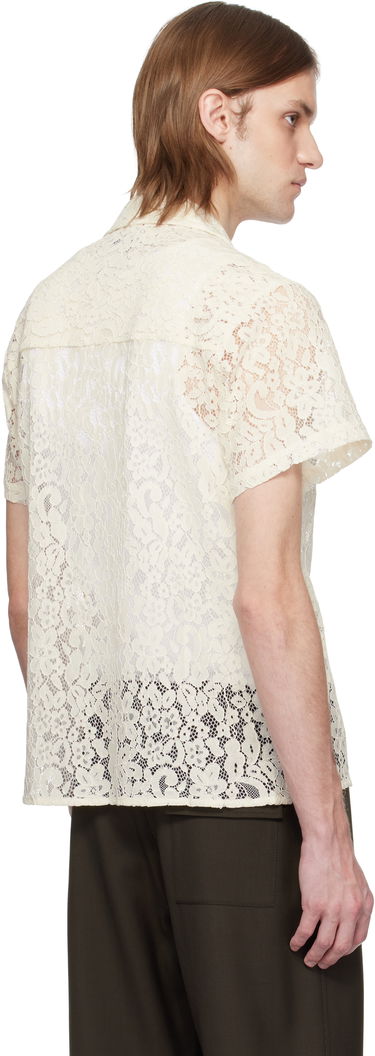 Skjorte KidSuper KidSuper Lace Girl Painting Shirt Hvid | SS25-SST-06, 2