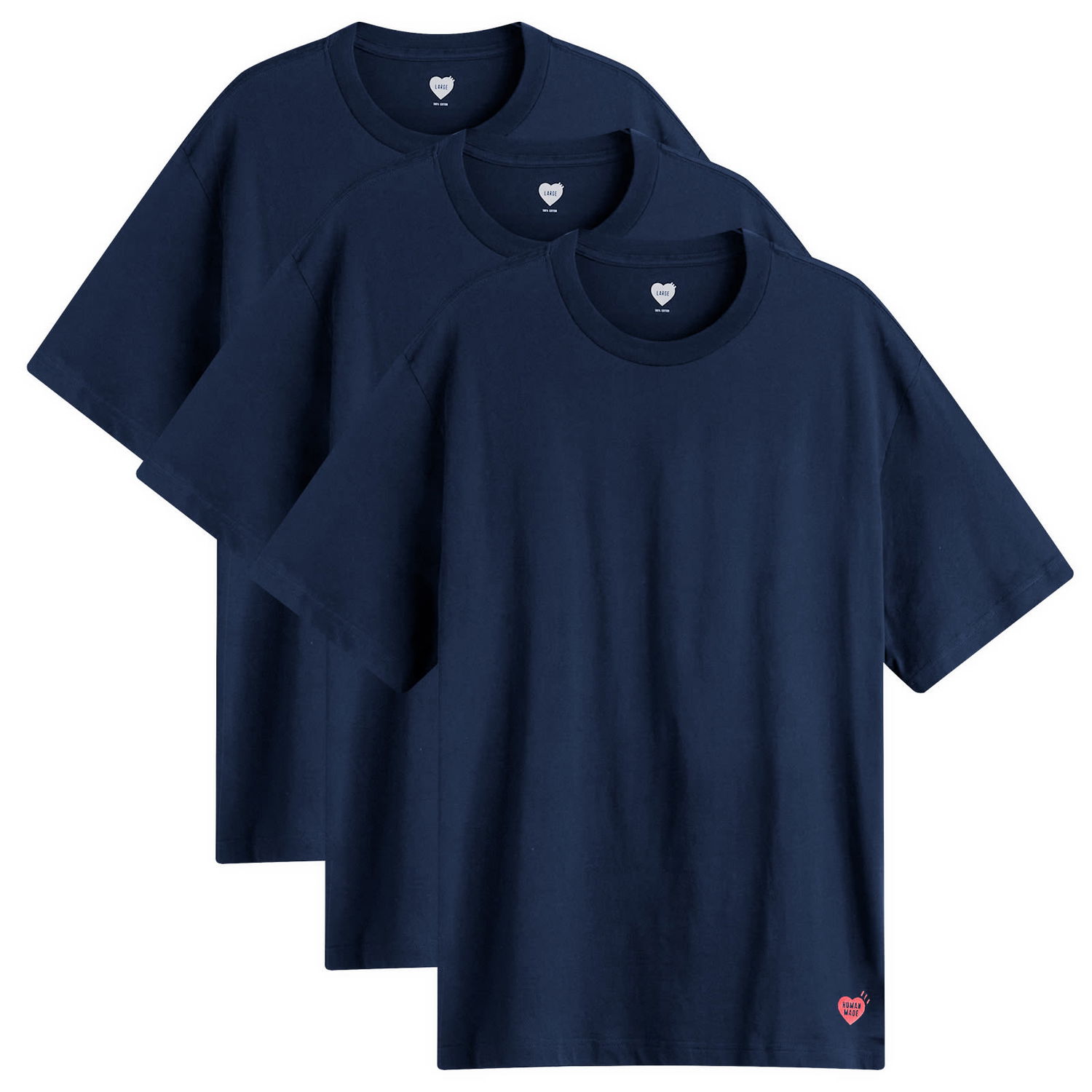 T-shirt Human Made Human Made 3-Pack T-Shirt, Size Large Mørkeblå | HM30CS037-NVY, 1