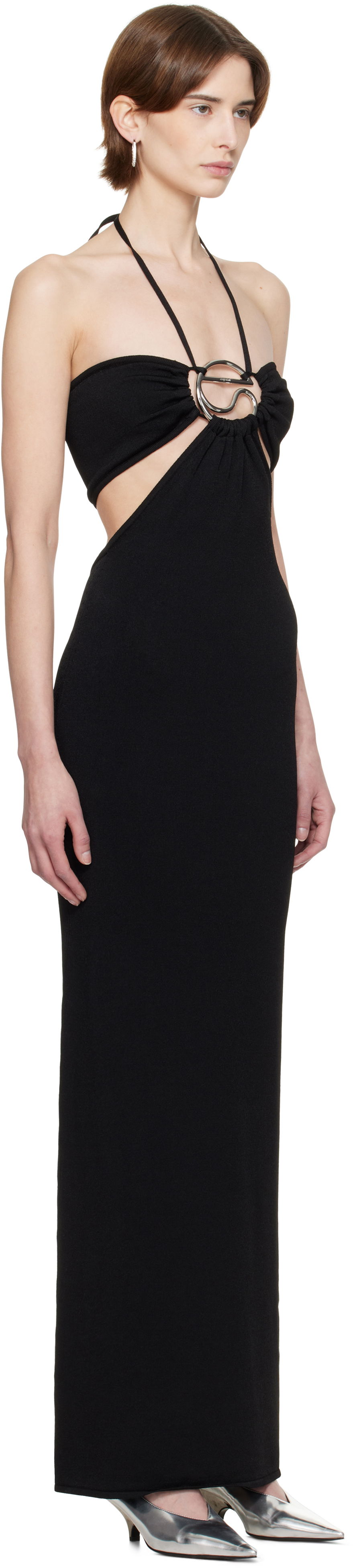 Kjole Coperni Coperni Knitted Halter Maxi Dress Sort | COPML135Y3010, 1