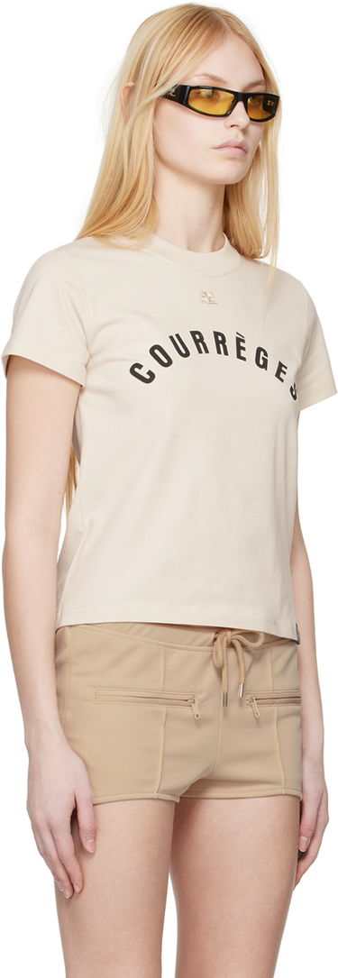 T-shirt Courrèges Straight Logo T-Shirt Sort | 124JTS006JS0112, 4
