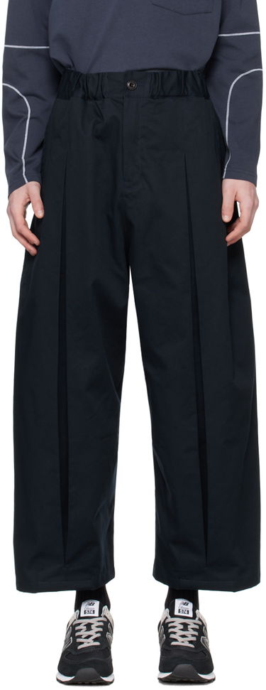 Bukser sage NATION SAGE NATION Box Pleat Trousers Mørkeblå | S011, 0