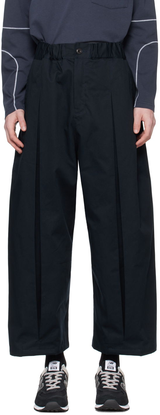 Bukser sage NATION SAGE NATION Box Pleat Trousers Mørkeblå | S011