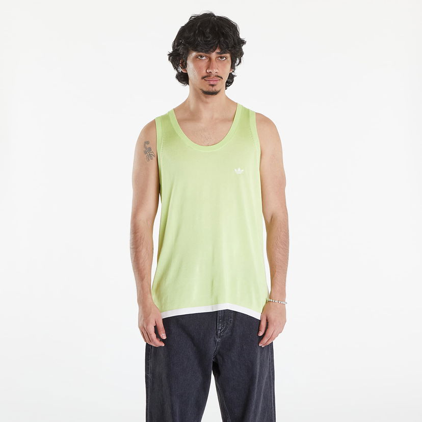 Tanktop adidas Originals Wales Bonner x Knit Vest Semi Frozen Yellow/ Chalk White Gul | IZ1890