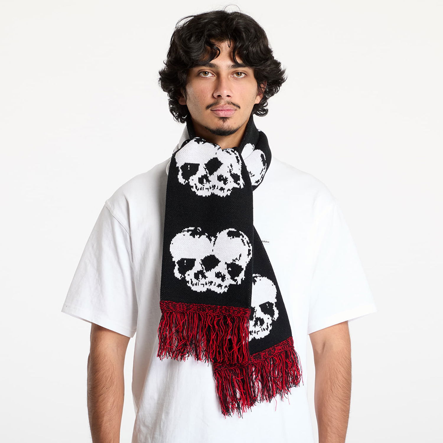 Tørklæde Pleasures Skull Knit Scarf Sort | P24W057 BLACK, 0