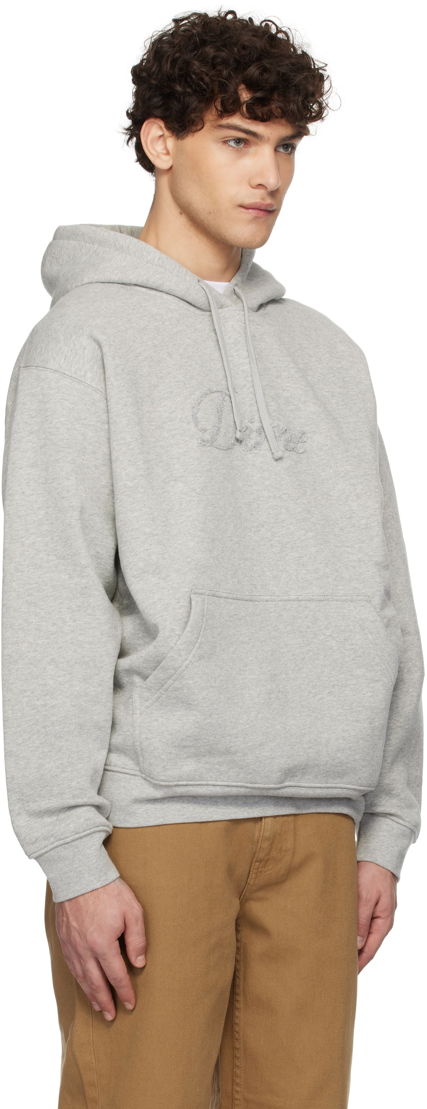 Sweatshirt Dime Cursive Logo Fleece Hoodie Grå | DIMEHO2449GRY, 1