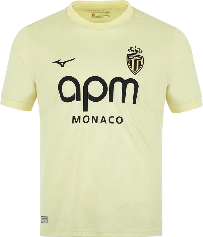 Jersey Mizuno Mizuno AS Monaco 3rd Jersey 2025/26 Gul | p2gacx79-48