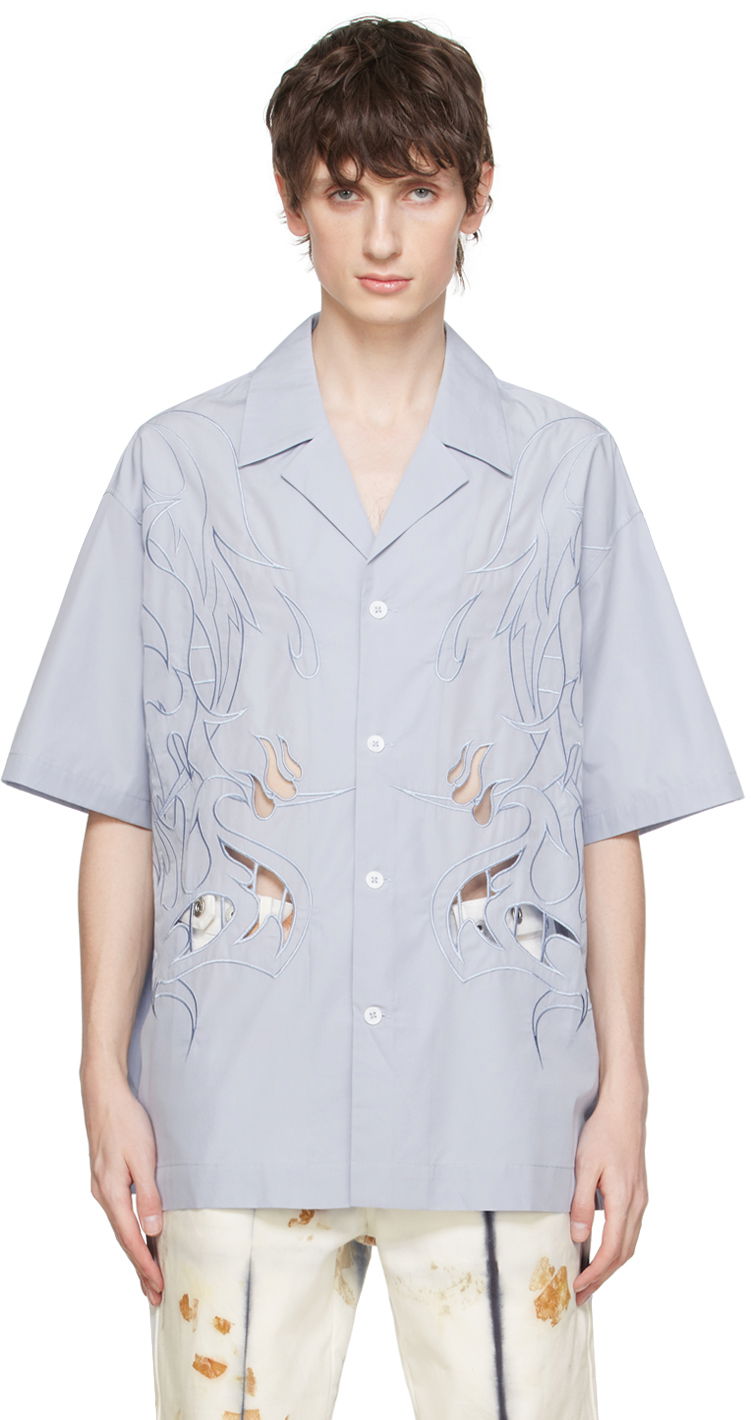 Skjorte Feng Chen Wang Feng Chen Wang Cutouts Shirt Blå | FMS17SR04