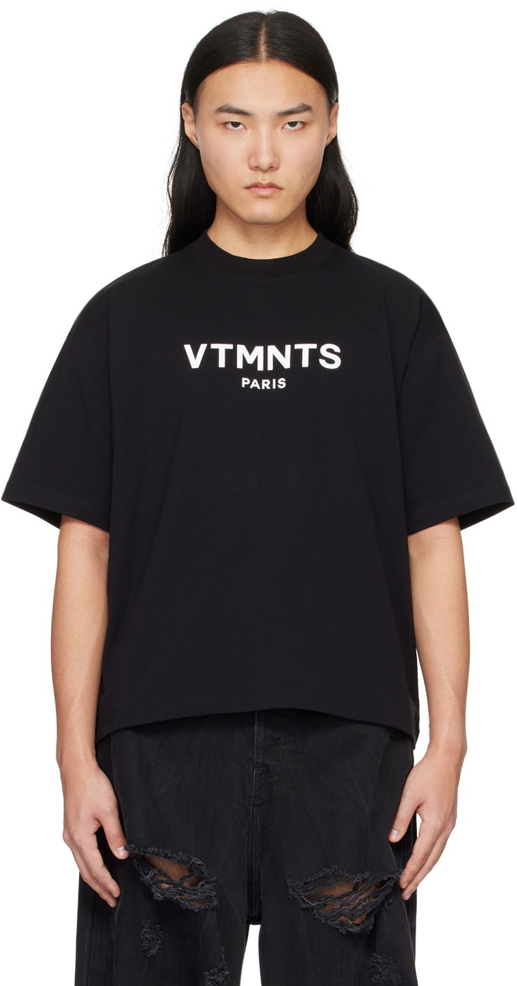 T-shirt VETEMENTS Paris Logo T-Shirt Sort | VL20TR100B