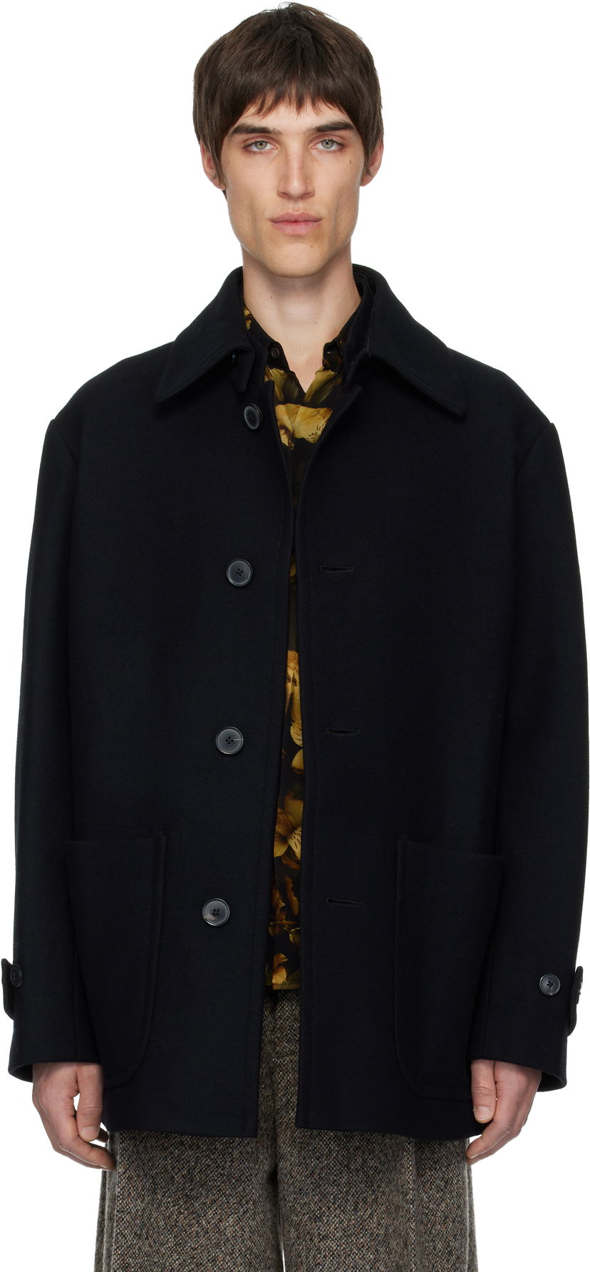 Frakker Dries Van Noten Single-Breasted Wool Coat Sort | 252-020239-2216