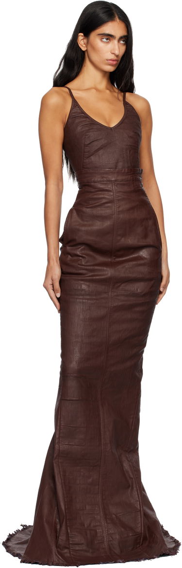 Kjole Rick Owens Rick Owens DRKSHDW Concordians Foil Denim Camisole Brun | DS02E7132 SDSW, 4