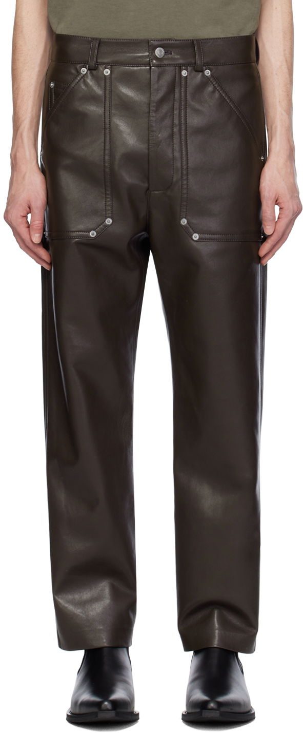 Bukser Nanushka Quido Regenerated Leather Trousers Brun | NM24RSPA01378, 0