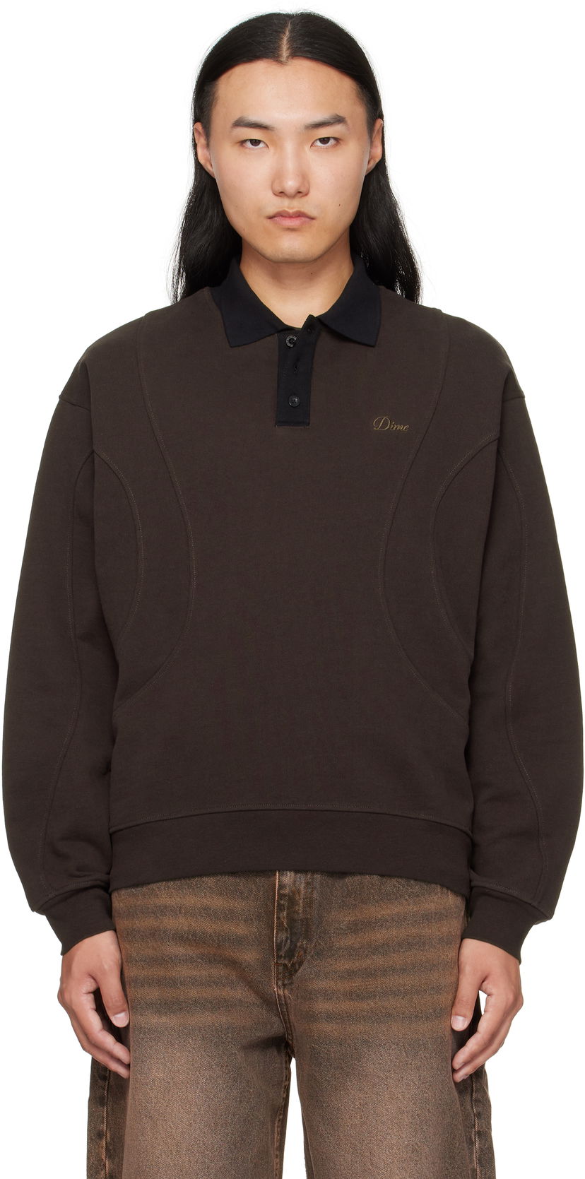 Polo skjorte Dime Dime Ruby French Terry Polo Brun | DIMEFA255BRW