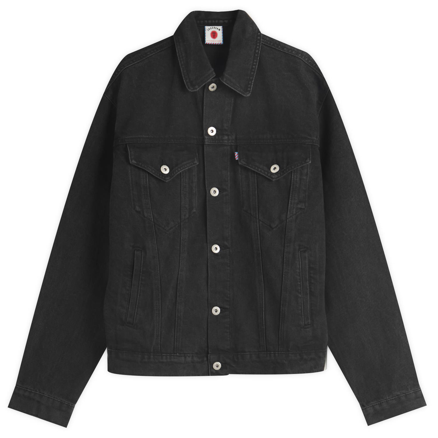 Jakke BBC IceCream ICECREAM Running Dog Denim Trucker Jacket, Size Large Sort | ICD25101-BLK, 1