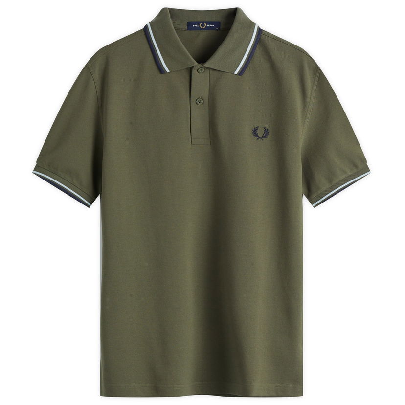 Polo skjorte Fred Perry Twin Tipped Polo Shirt, Size Large Grøn | M3600-Y38